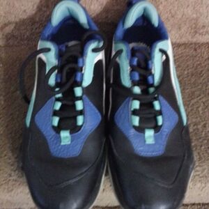 Men's Black and Blue Athletic Shoes